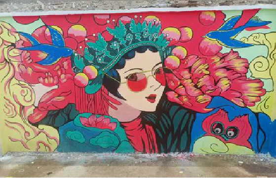 怒江墙体彩绘-网红墙