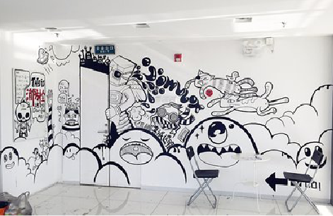 怒江手绘墙并非传统涂鸦。